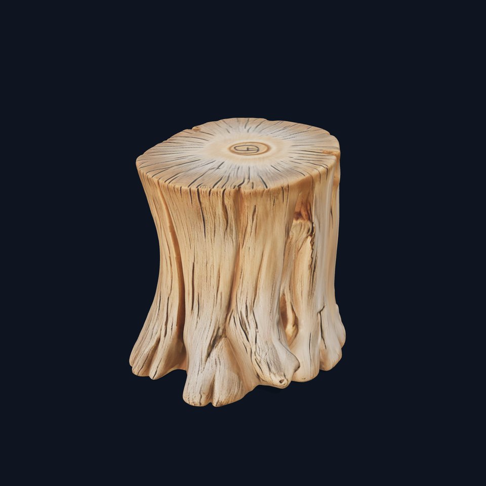 Rustic Wood Stump model pack